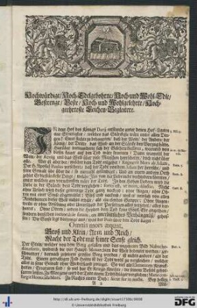 Hochwürdige ... Hochgeehrteste Leichen-Begleitere.