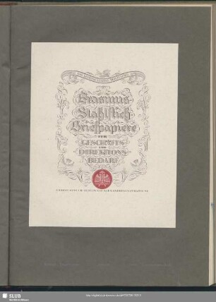 Erasmus Stahlstich-Briefpapier
