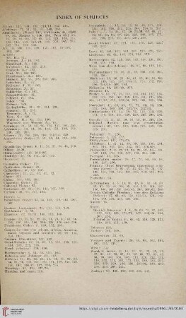 Index of Subjects