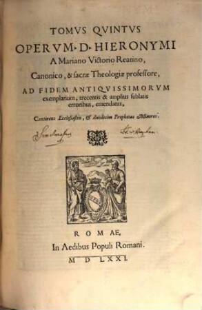Opera omnia, Tom. 5 (1572)