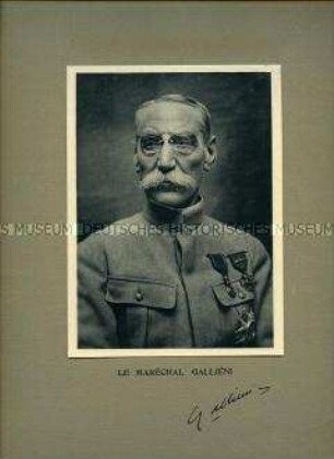 Uniformdarstellung, Porträtfoto, Joseph Simon Gallieni in Generalsuniform, Frankreich, 1916/1923 .
