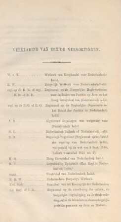 Verklaring van eenige verkortingen