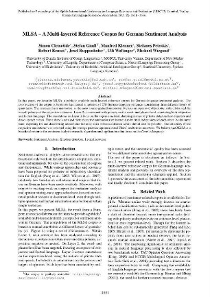 MLSA – A Multi-layered Reference Corpus for German Sentiment Analysis