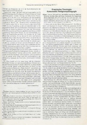 Praktische Theologie: Katechetik/Religionspädagogik