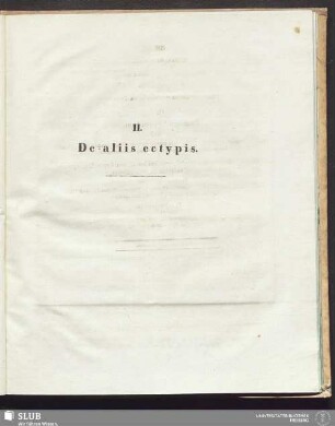 II. De aliis ectypis