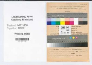 Entnazifizierung Hans Wilberg, geb. 09.02.1902 (Verw.Beamter)
