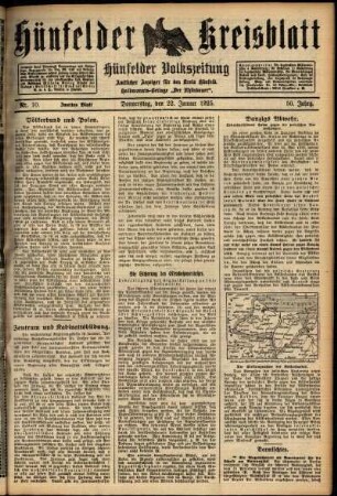 Zweite Ausgabe vom Donnerstag, den 22. Januar 1925.