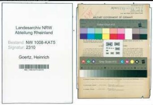 Entnazifizierung Heinrich Goertz , geb. 04.11.1900 (Justizinspektor)