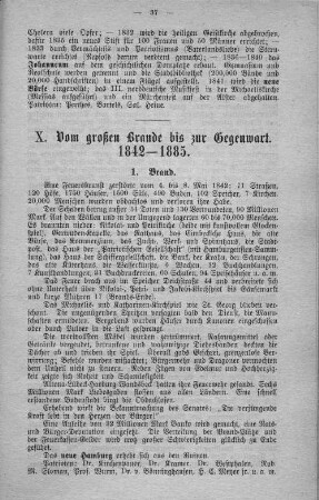 X. Vom großen Brande bis zur Gegenwart. 1842 - 1885.
