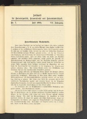 Nr. 7. Juli 1905.