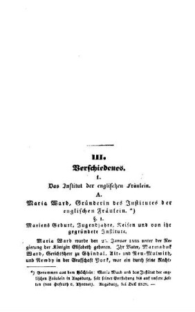 Das Institut der englischen Fräulein : (Fortsetzung folgt)