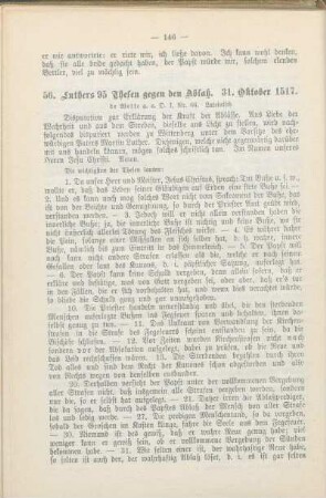 56. Luthers 95 Thesen gegen den Ablaß. 31. Oktober 1517.