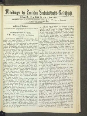 Beilage Nr. 19 zu Stück 22 vom 1. Juni 1901.