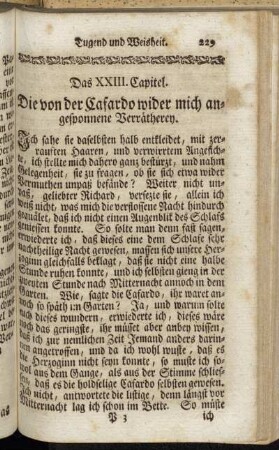 Das XXIII. Capitel. Die von der Cafardo wider mich angesponnene Verrätherey