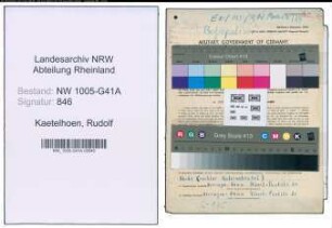 Entnazifizierung Rudolf Kaetelhoen , geb. 06.05.1920 (Bahnpolizist)