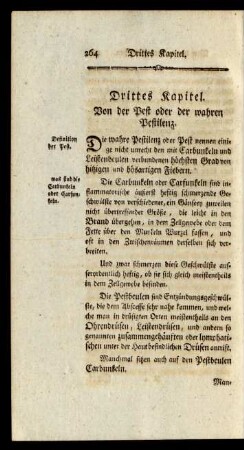 Drittes Kapitel. Von der Pest oder der wahren Pestilenz