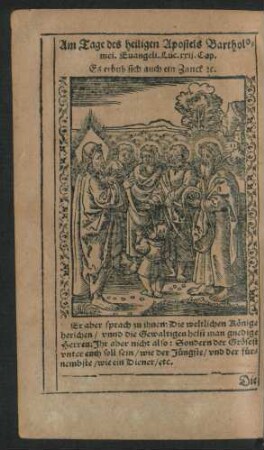 Am Tage des heiligen Apostels Bartholomei.