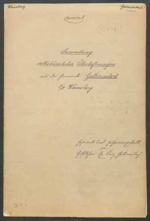 Konferenzaufsatz Gellmersbach OA Heilbronn (vormals Weinberg)