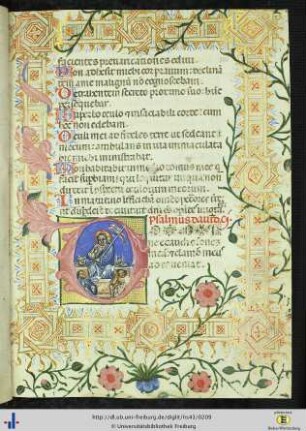(101r) Zierseite zu Beginn von Psalm 101: Auferstehung.