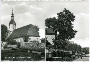 Schönfeld. bei Großenhain, Kirche und Storchennest