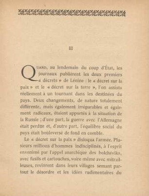 III [L'avénement de Lénine]
