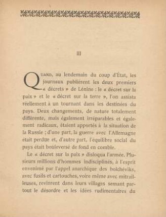 III [L'avénement de Lénine]
