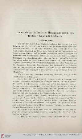 25: Über einige italienische Handzeichnungen des Berliner Kupferstichcabinets