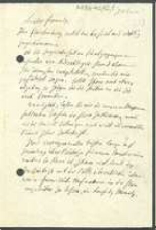 Brief von Jean Daniel Buchinger an Unbekannt