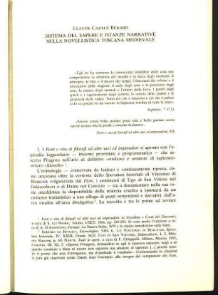 Sistema del sapere e istanze narrative nella novellistica Toscana medievale