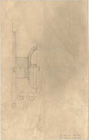 Thiersch, August ; Transformationsstationen, Masttransformatoren, Entwürfe - Schnitt