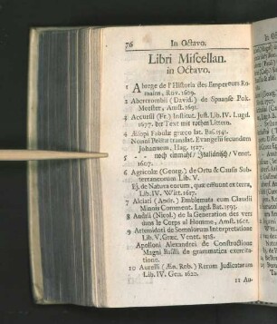 Libri Miscellan in Octavo.