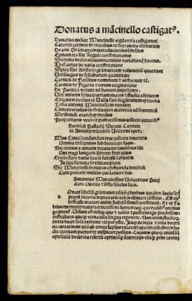 Donatus melior Mancinelli vigilantia castigatus ...