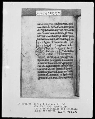 Epistolar — Initiale E (cce ego mitto), Folio 135verso