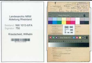 Entnazifizierung Wilhelm Krautscheid , geb. 01.04.1907 (Baecker)