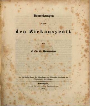 Bemerkungen über den Zirkonsyenit