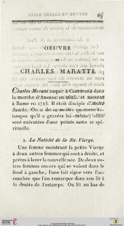 Oeuvre de Charles Maratti