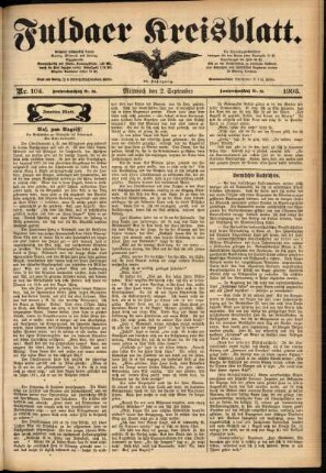 Zweite Ausgabe vom Mittwoch, den 02. September 1903.