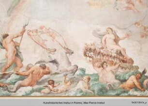 Triumph der Venus und Neptun mit den Tritonen sowie Putten - stanza col affresco trionfo della Venere e tritoni e putti