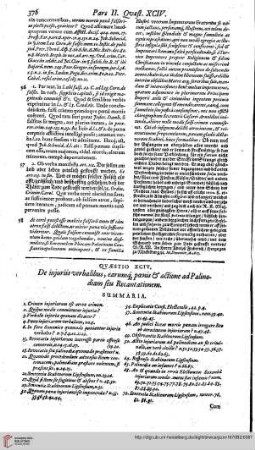 Pars Secunda, Quaestio 94 - 97 De injuriis verbalibus,...