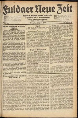 Ausgabe vom Dienstag, den 13. Juni 1922.