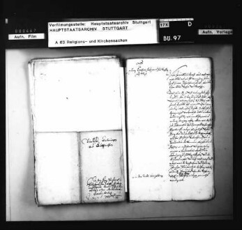 Schreiben Herzog Ernsts von Sachsen, wie es in Württemberg mit kirchlichen Anordnungen in Patronatsorten gehalten werde, nebst Anbringen des Konsistoriums und Konzept einer Antwort an den Herzog von Sachsen.