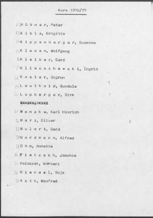 Kurs 1976/77