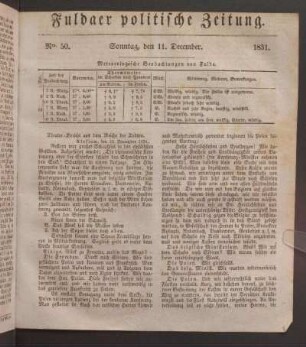 Sonntag, den 11. December. 1831