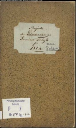 Zivilstandsregister von Vechtrup (G 1814). (Gemeinde: Vechtrup, Kreis Münster)