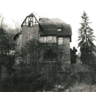 Dresden-Oberwartha, Hässige Straße 6 / Ecke Talstraße. Villa Vera (um 1900). Straßenfront Talstraße