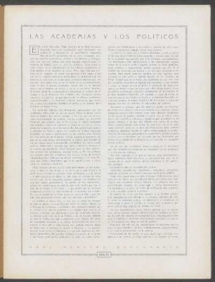 Las academias y los políticos