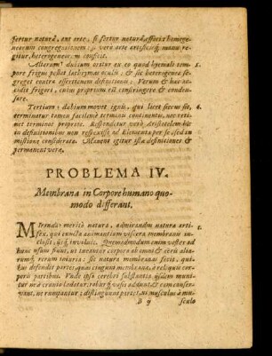 Problema IV. Membrana in Corpore humano quomodo differant.