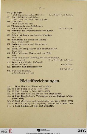 Bleistiftzeichnungen (Nr. 334-354)