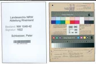 Entnazifizierung Peter Schloesser , geb. 13.02.1900 (Bahnsekretaer)