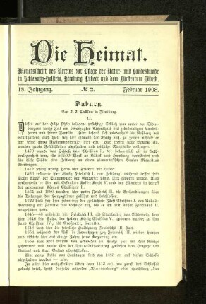 18. Jahrgang. No. 2. Februar 1908.